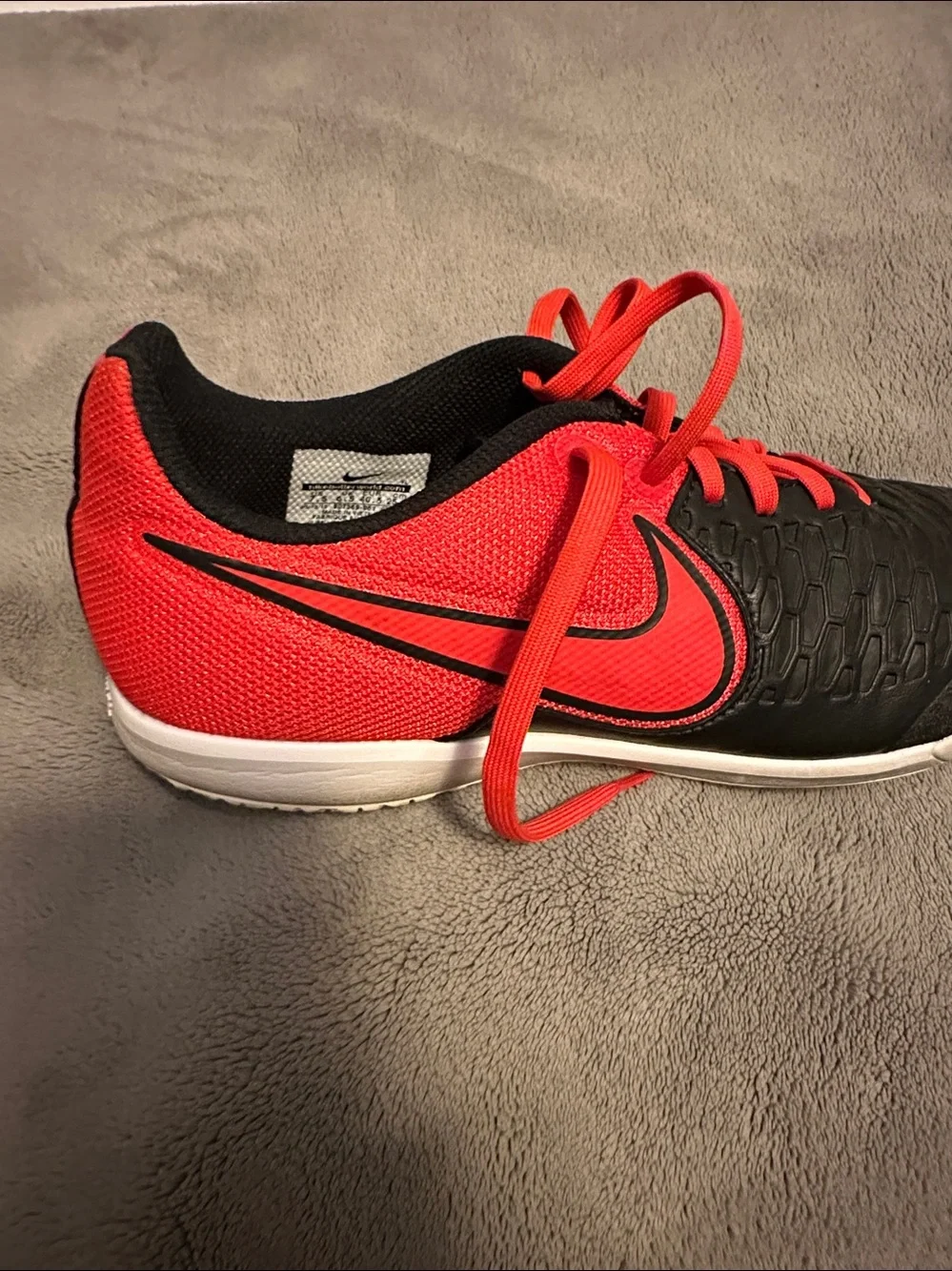 Nike Black & Red Indoor Soccer Shoes